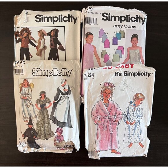 Simplicity Sewing Patterns Mixed Lot Of Four Dresses Costumes Vintage - Picture 1 of 1